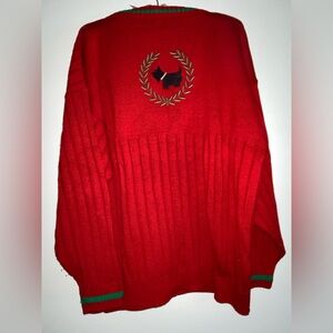 Ferrioni Collection Red Cardigan Scotty Dog Scottish Terrier on back